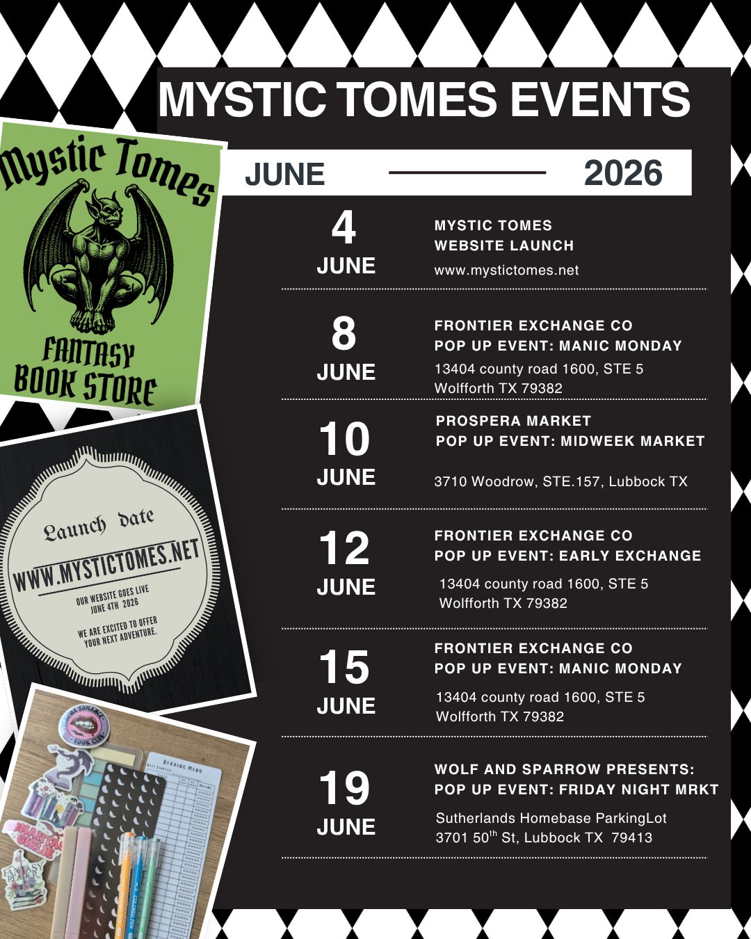 June Pop Up Events
