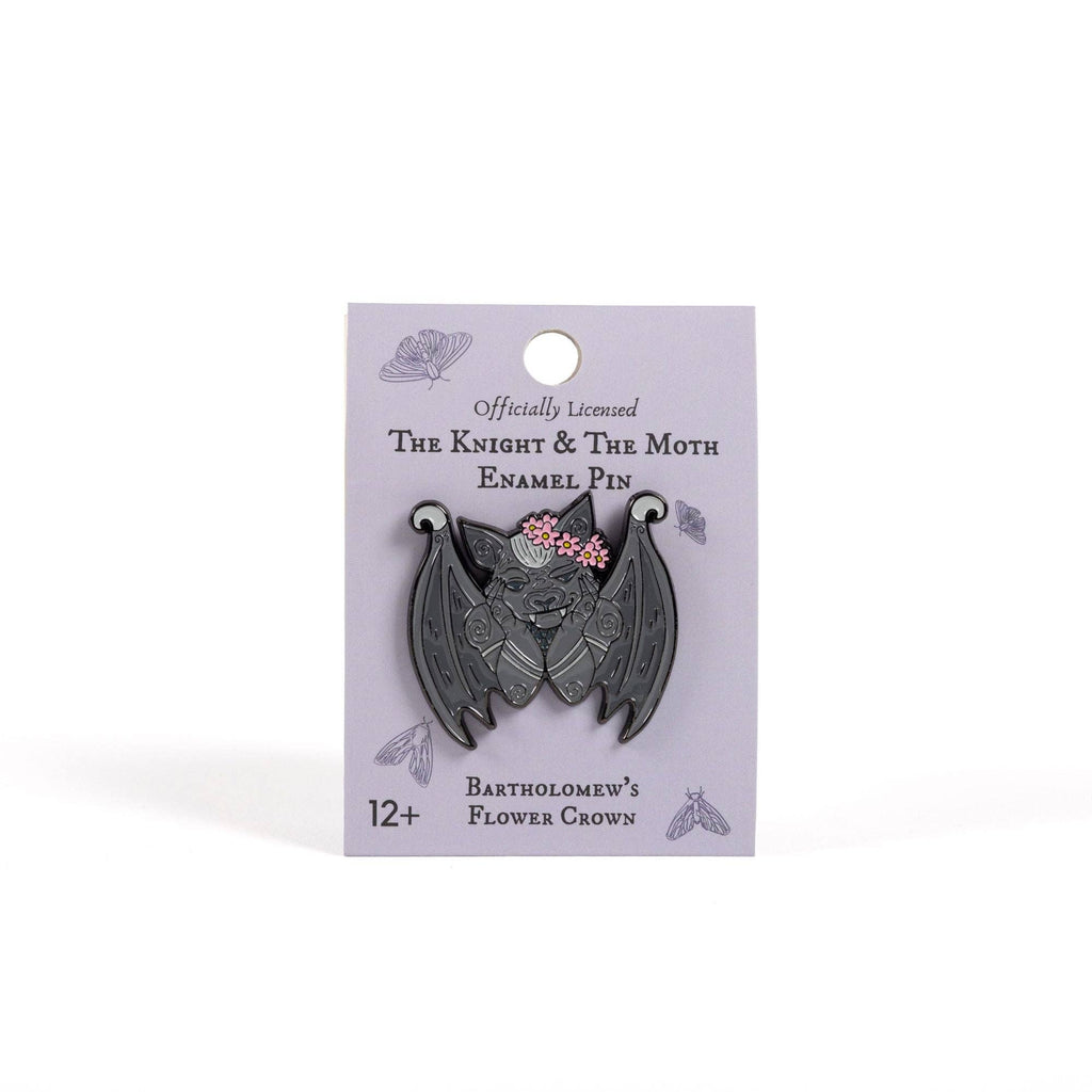 Bartholomew in a Flower Crown Enamel Pin | The Knight and the Moth