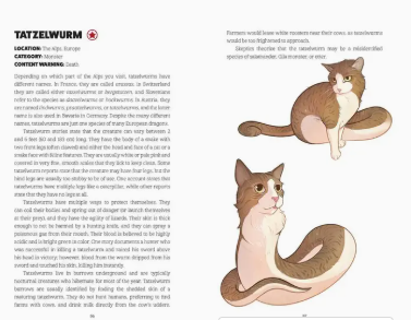 Cryptids, Creatures and Critters