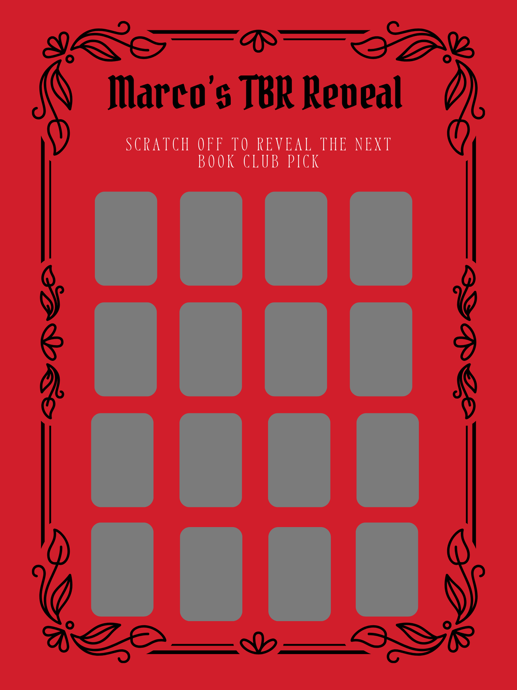 Fantasy "TBR" Reveal Poster