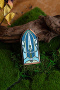 Stained Glass Sword Enamel Pin, Bookish Fantasy